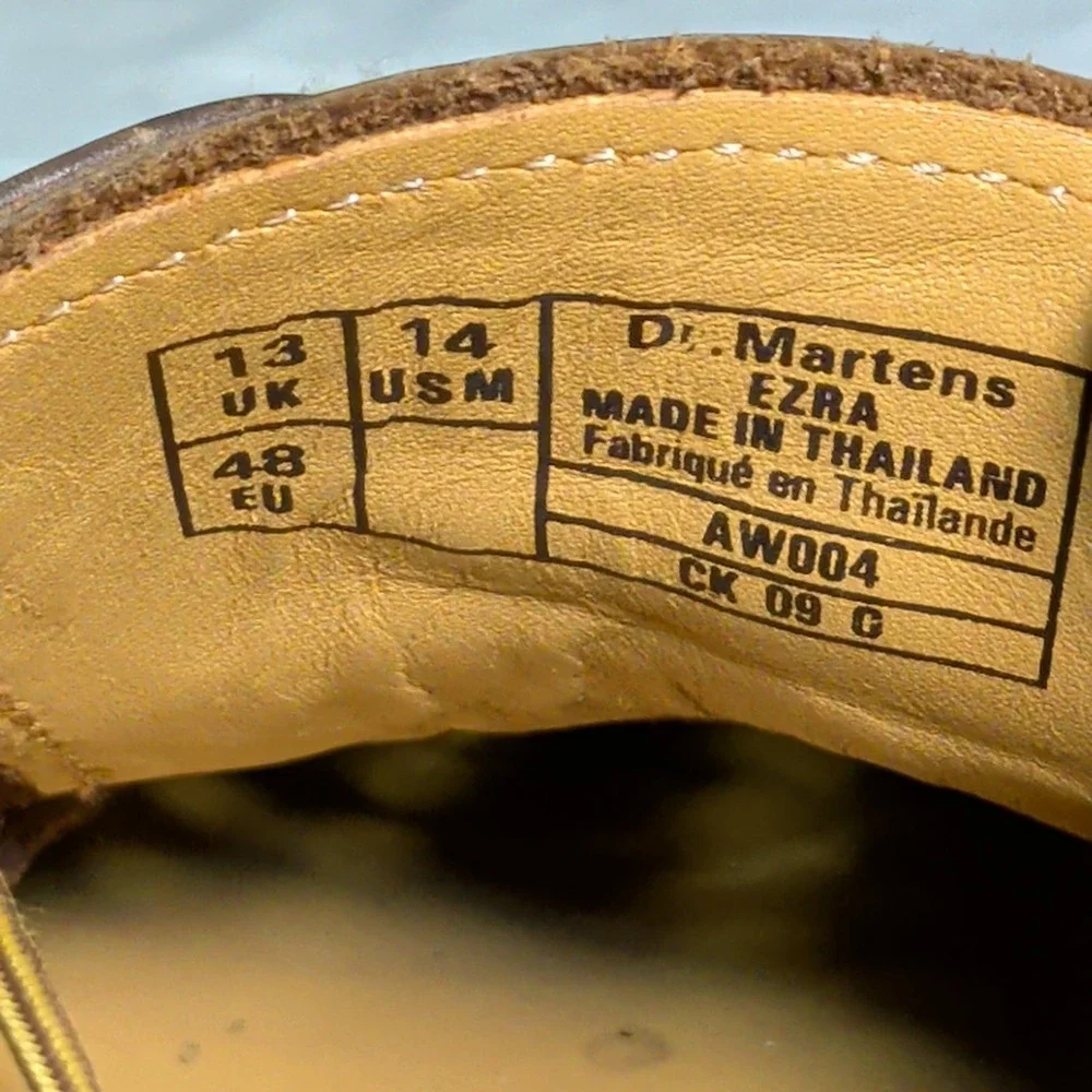 Dr. Martens Ezra Shoes Mens Size 14 Woven Oxford Brown Leather Preppy AW004